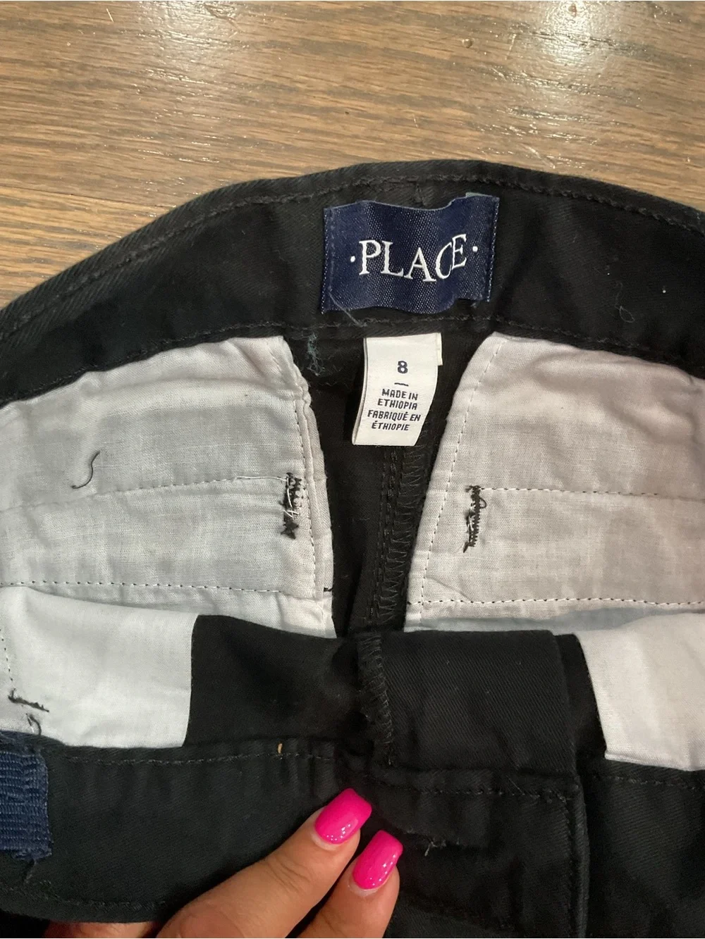 The Children's Place Boys Black Straight Leg Pants Size 8 Like New